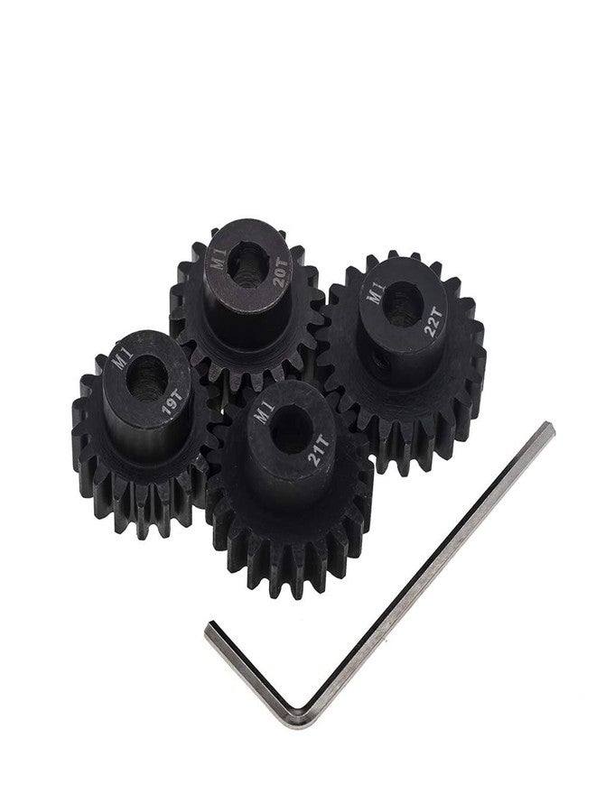 GTHELE 4pcs Mod 1 Pinion Gear 5mm Set Hardened 19T 20T 21T 22T M1 Pitch Gears RC Upgrade Part with Screwdriver - Image 3